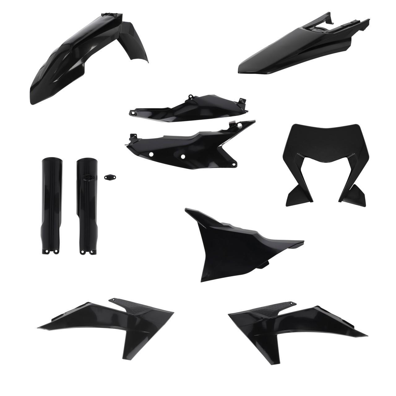 0026809.090 - Acerbis Full Plastics Kit For KTM EXC 150/250/300 & EXC-F 250/350/450/500 & XC-W 125/150/250/300 2024-2025 - Black
