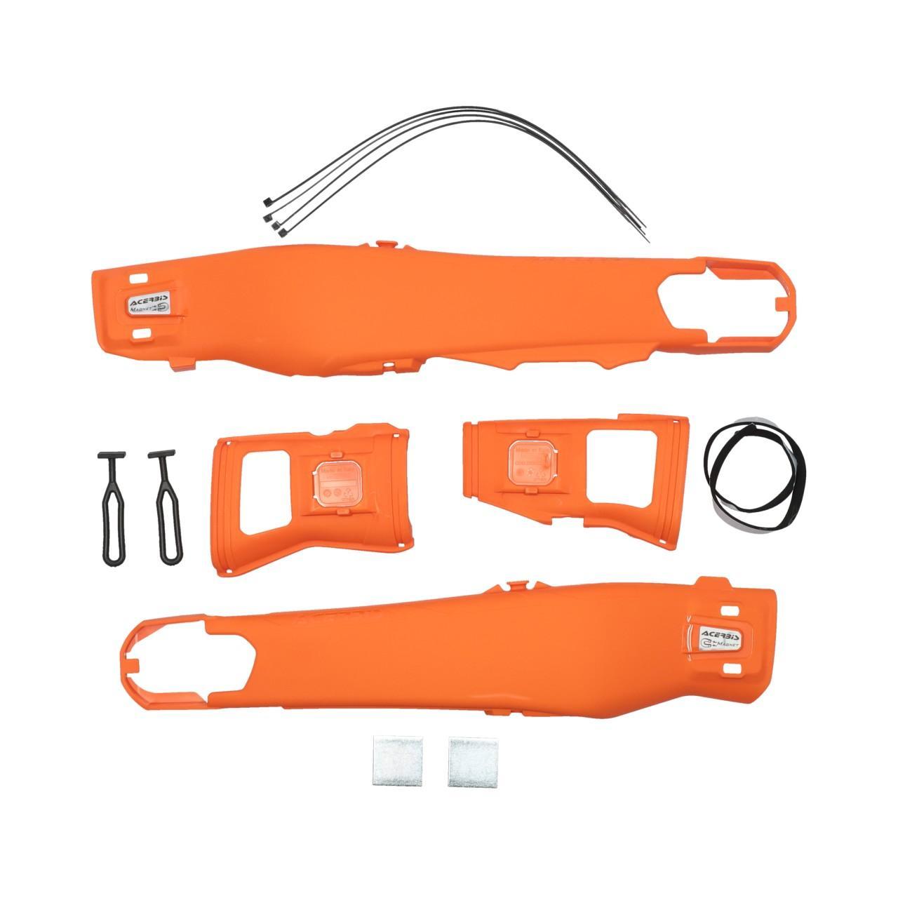 0026638.011.016 - Acerbis Tekmagnet Swing Arm Protectors For KTM EXC 150/250/300 & EXC-F 250/350/450/500 2025 - Orange