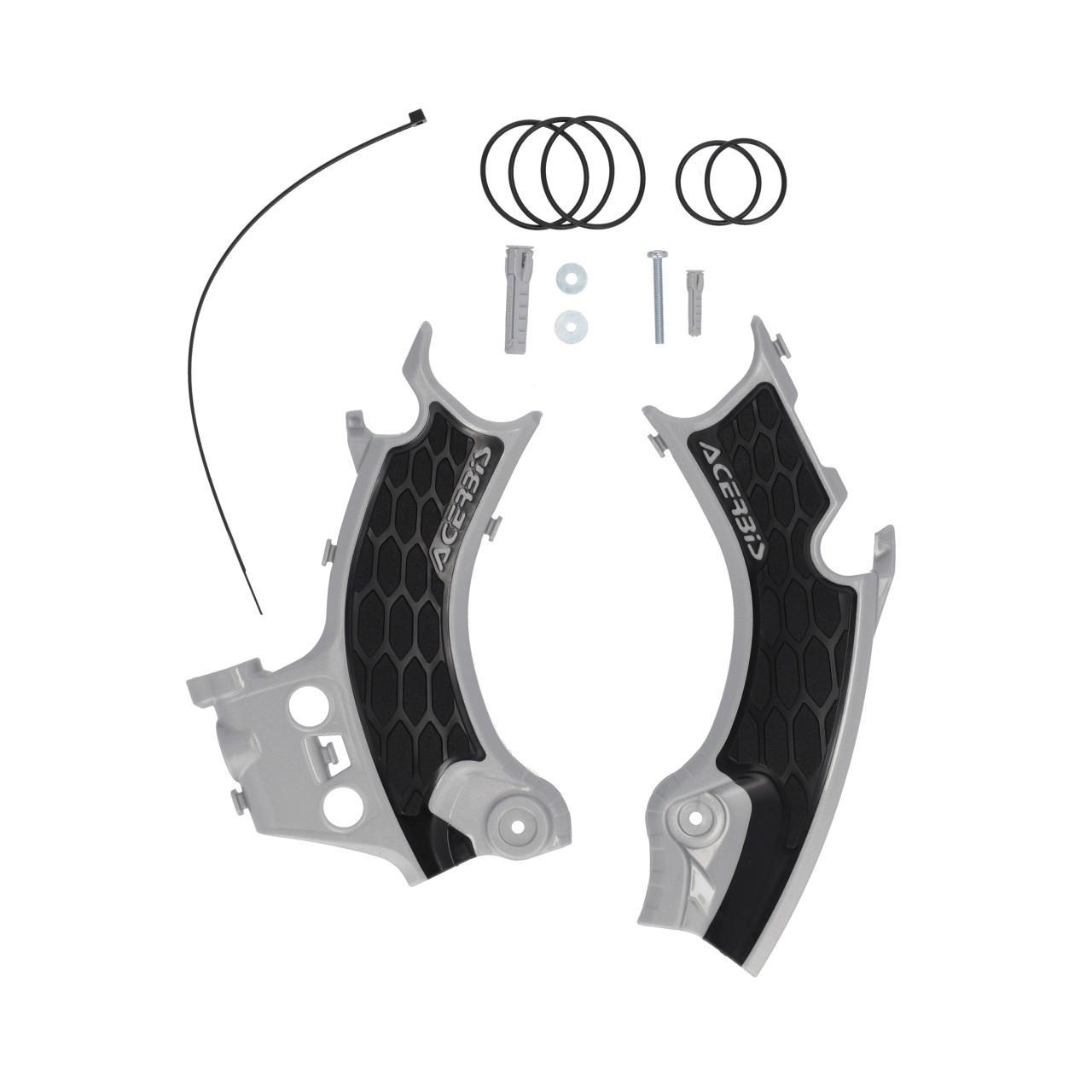 0026618.223 - Acerbis X-Grip Frame Guards For Honda CRF250R & CRF450R 2025 - Silver/Black image 2