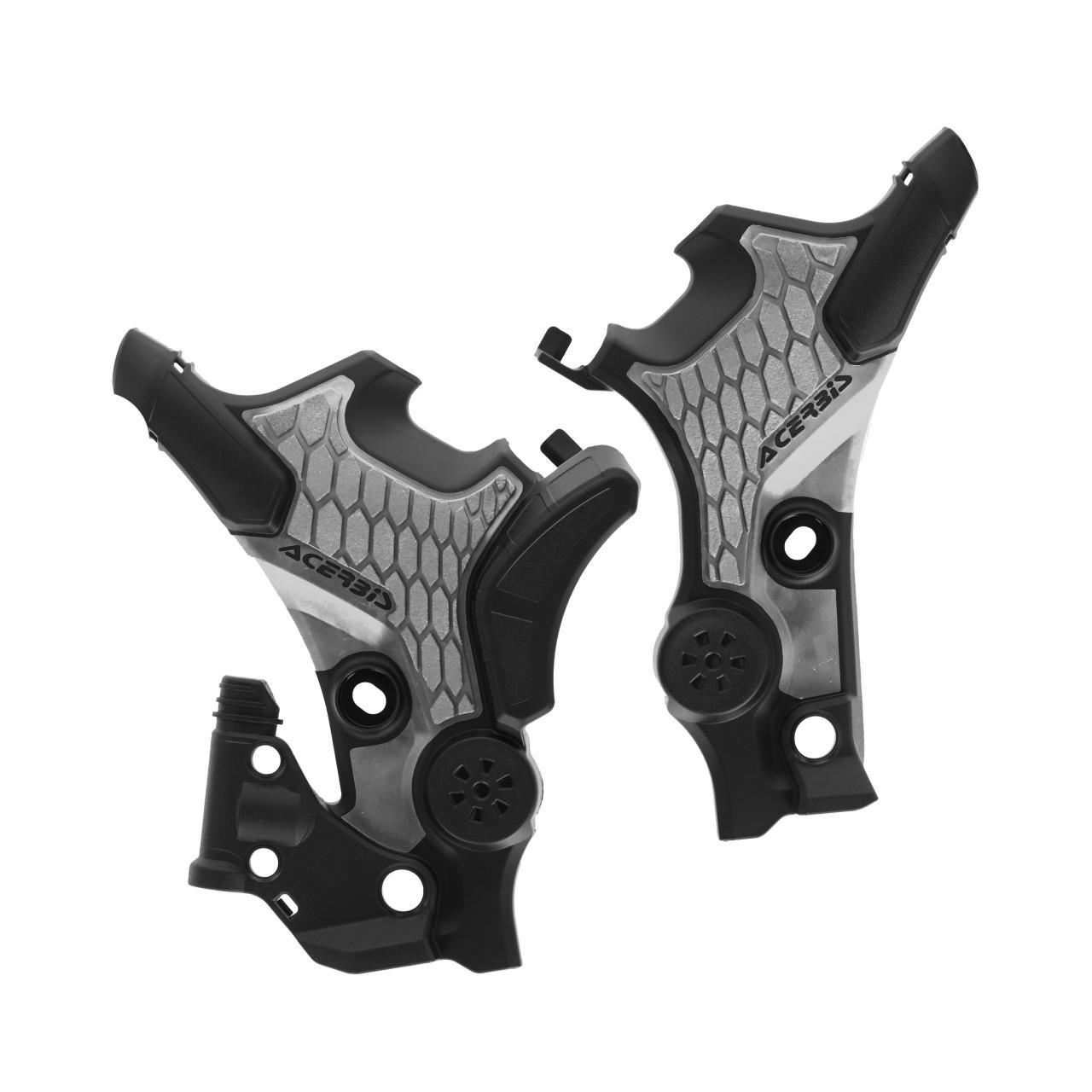 Acerbis Grey 0026101.319 - X-Grip Frame Guards For Honda Transalp Xl750 2023-2025 - Black