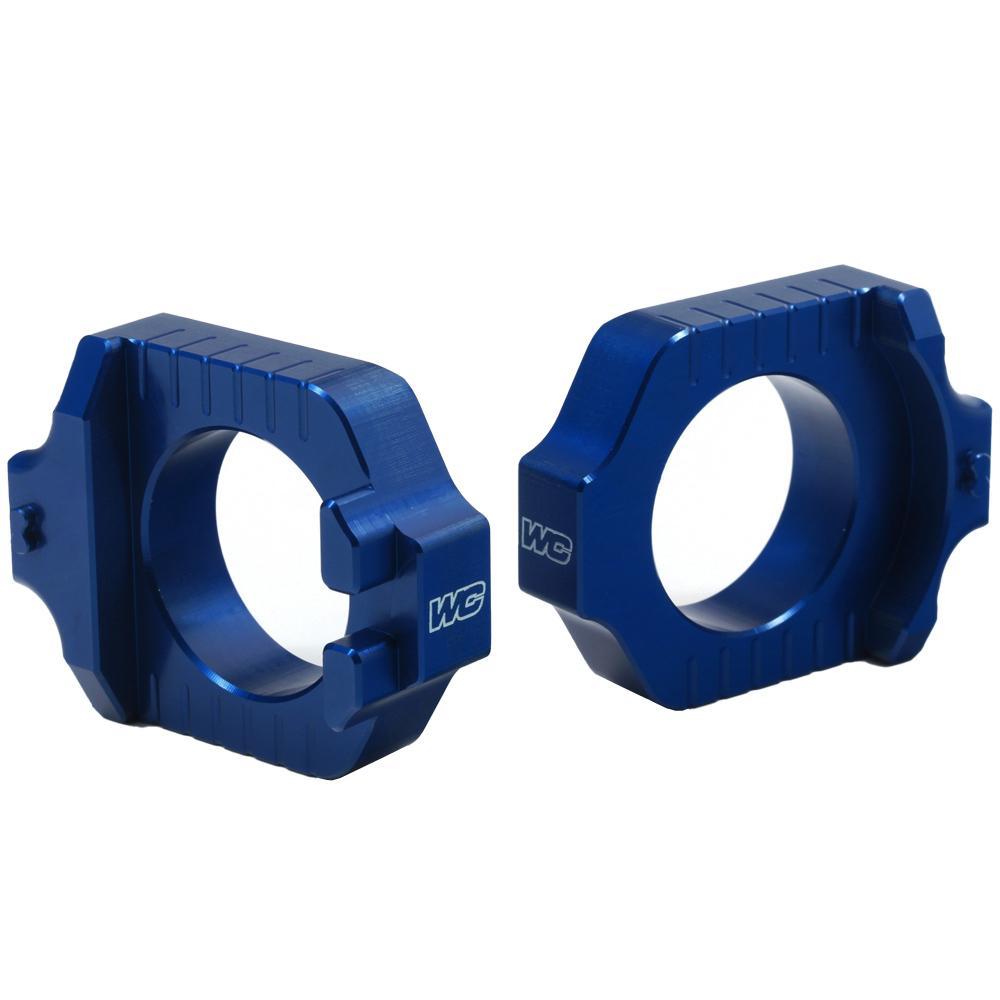 17-280 - Works Connection Elite Axle Blocks For Yamaha YZF250 2012-2025, YZF450 2010-2025 Blue