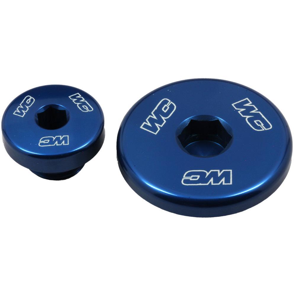 24-550 - Works Connection Engine Plugs For Yamaha YZF450 2006-2009, YZF450 2023-2025, WRF250 2003-2013, WRF450 2003-2015 Blue
