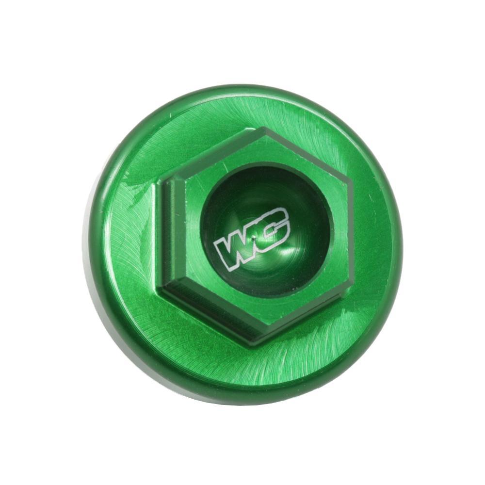 24-198 - Works Connection Oil Fill Plug For Honda/Kawasaki/Suzuki KX250 2005-2007, KXF250 2004-2023, KX250XC 2020-2023, KXF450 2006-2023, KX450XC 2020-2023, RMZ250 2004-2006 Green
