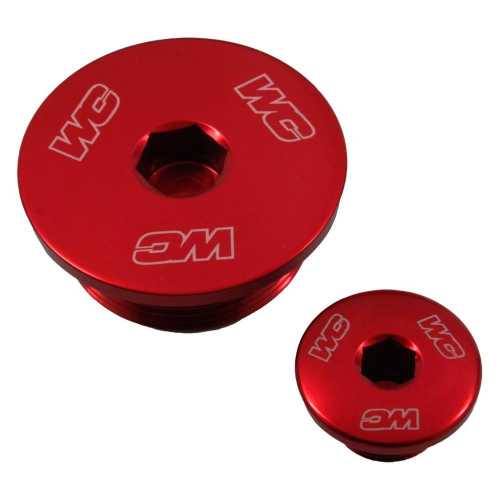 24-608 - Works Connection Engine Plugs For Honda CRF250R & CRF250RX 2018-2025, CRF250F Trail 2019-2025 Red