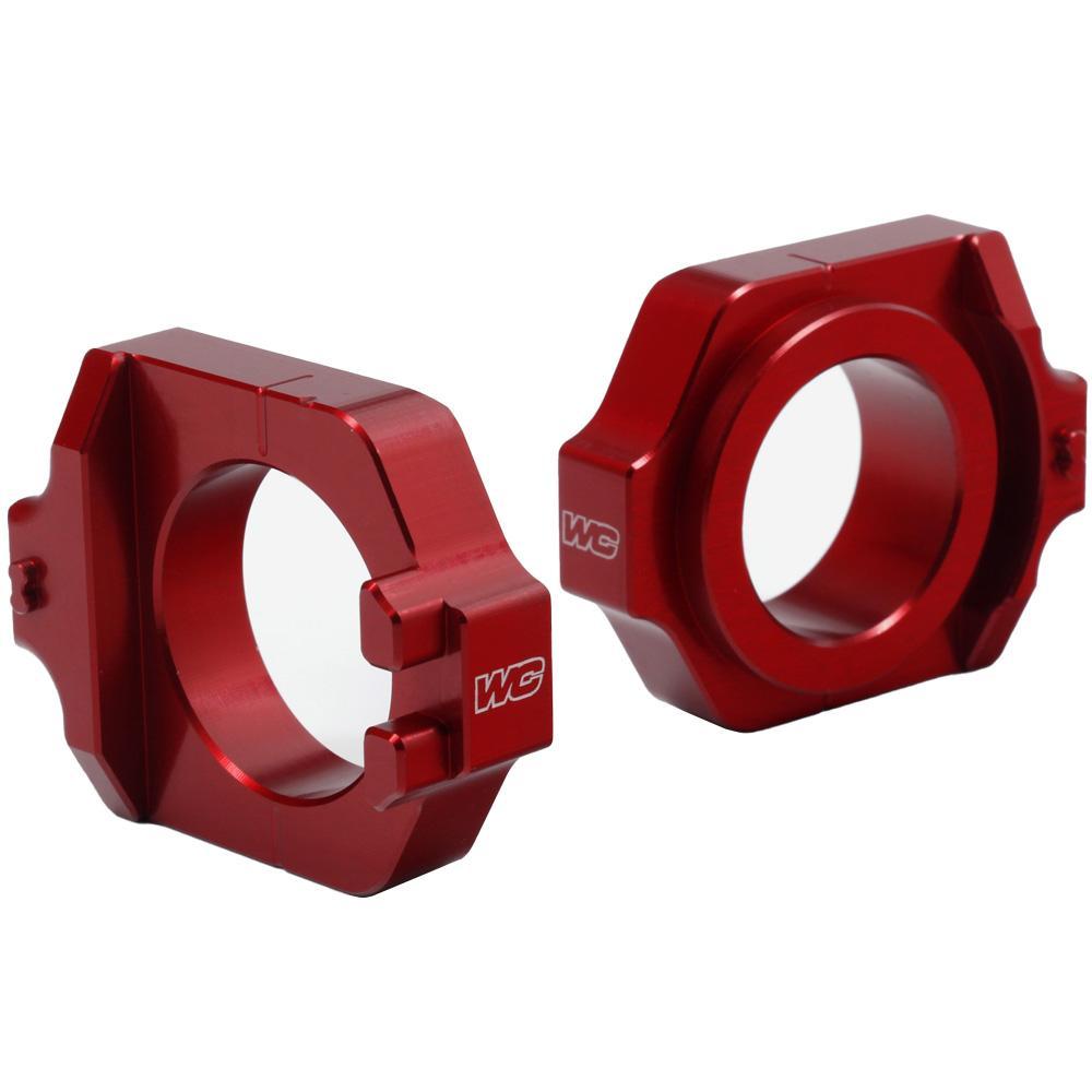 17-225 - Works Connection Elite Axle Blocks For Honda CRF 250/450R 2009-2025, CRF250RX 2019-2025, CRF450RX 2017-2025 Red