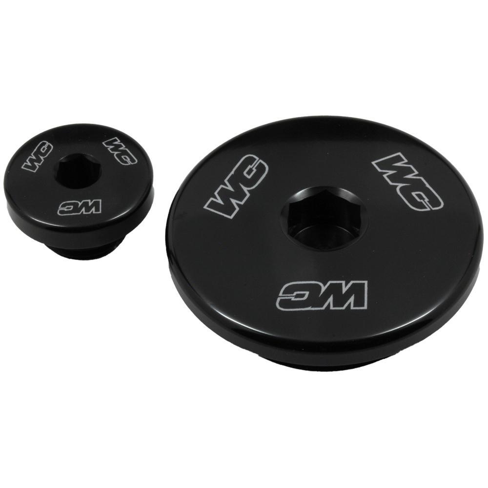 24-596 - Works Connection Engine Plugs For Yamaha YZF250 2014-2025, YZF450 2010-2022, YZF250X 2015-2025, YZF450X 2016-2025, WRF250 2015-2025, WRF450 2016-2025 Black