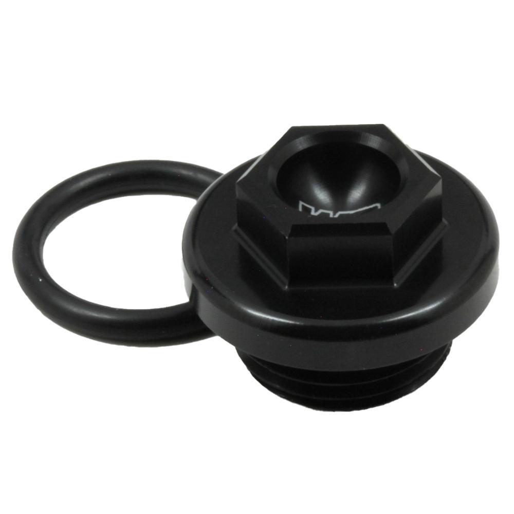 24-192 - Works Connection Oil Fill Plug For Kawasaki KX250 2005-2007, KXF250 2004-2023, KX250XC 2020-2023, KXF450 2006-2023, KX450XC 2020-2023, Suzuki RMZ250 2004-2006 Black