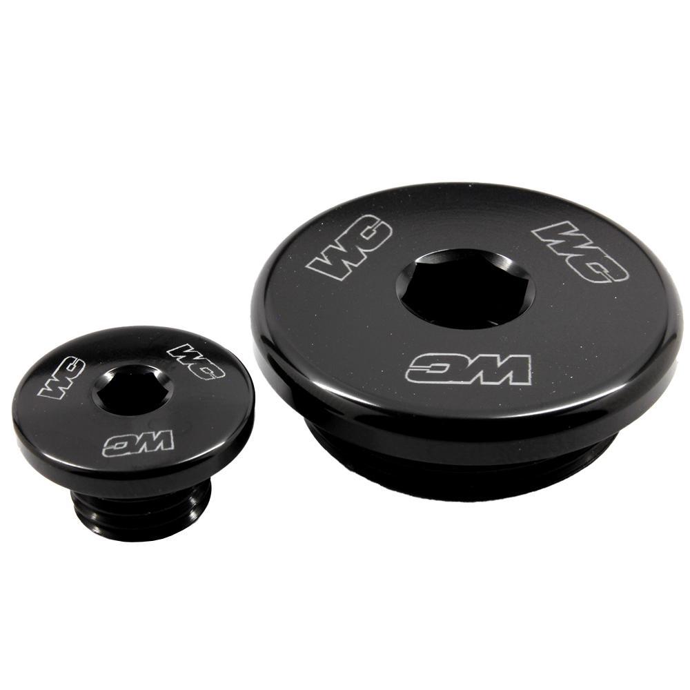 24-556 - Works Connection Engine Plugs For Yamaha YZF450 2006-2009, YZF450 2023-2025, WRF250 2003-2013, WRF450 2003-2015 Black