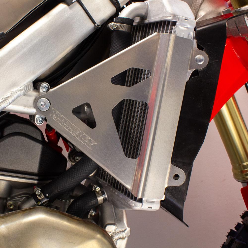 18-710 - Works Connection Radiator Braces For Honda CRF250R 2022-2024, CRF250RX 2022-2024, CRF450R 2021-2024, CRF450RX 2021-2025 Silver