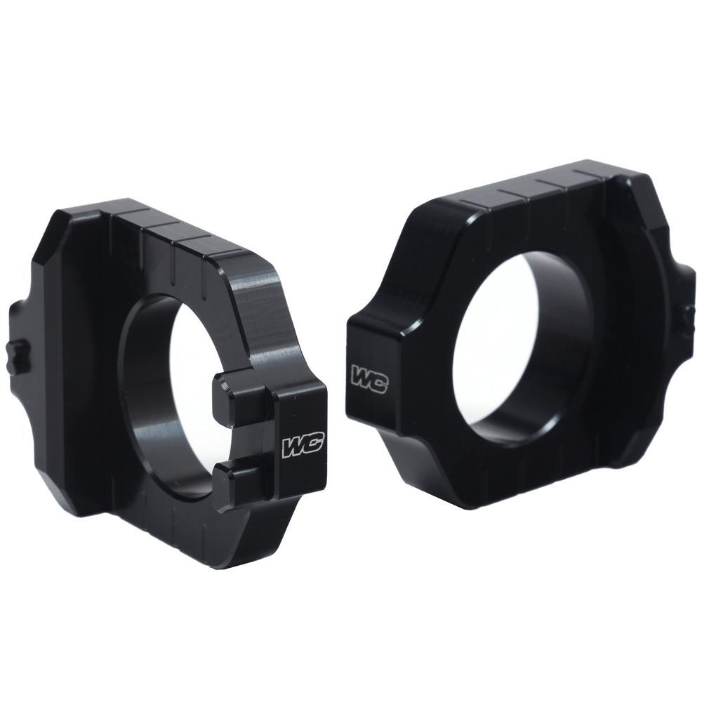 17-245 - Works Connection Elite Axle Blocks For Kawasaki KX125 2003-2005, KX250 2003-2007, KXF250 2004-2025, KXF450 2006-2025, Suzuki RMZ 250/450 2004-2025 Black