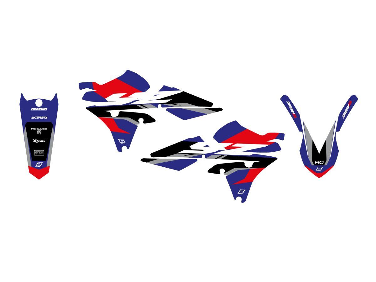Blackbird Black/Blue/Red/Silver 2243Ab - Bird Dream 5 Graphic Kit For Yamaha Yzf250 2014-2018