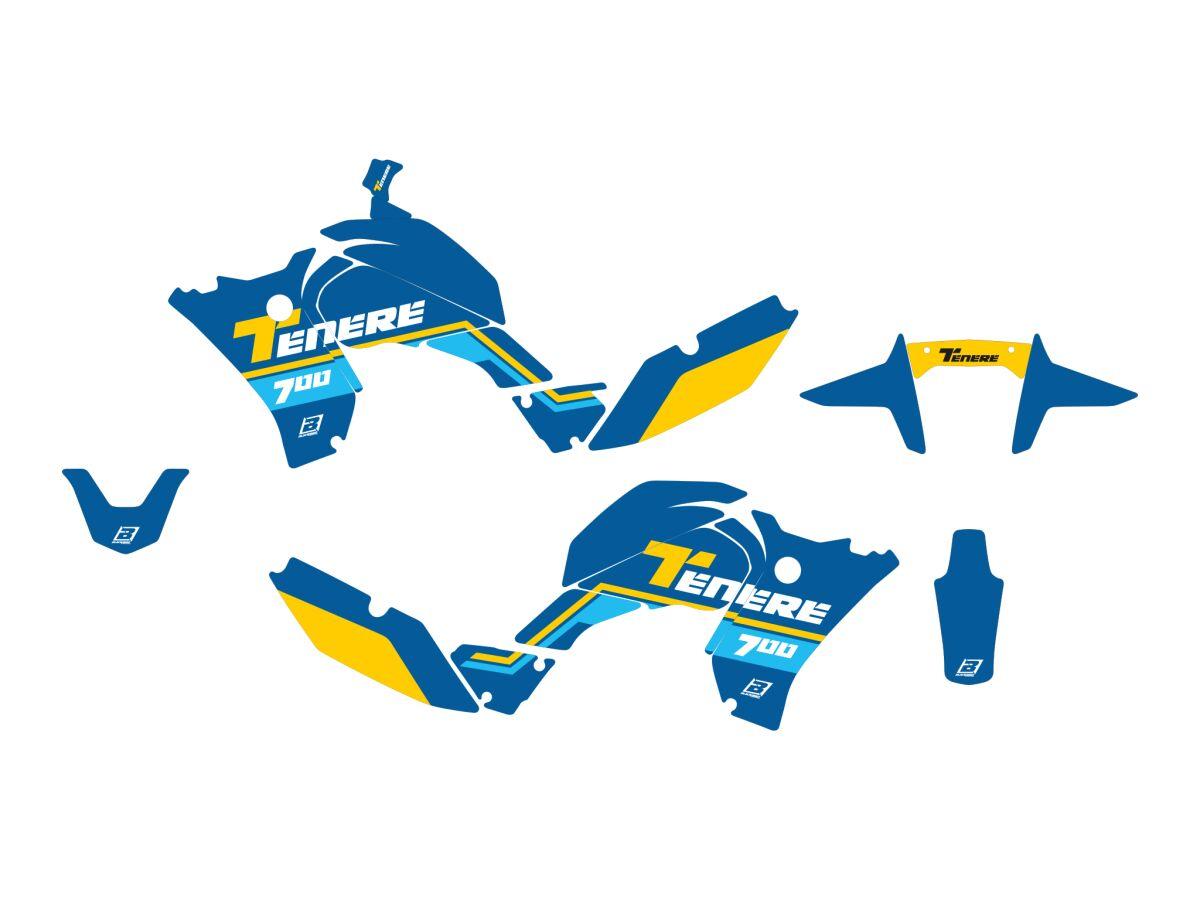2253/01 - Blackbird Graphic Kit For Yamaha XTZ 690 Tenere 2020-2022 - Blue/Yellow
