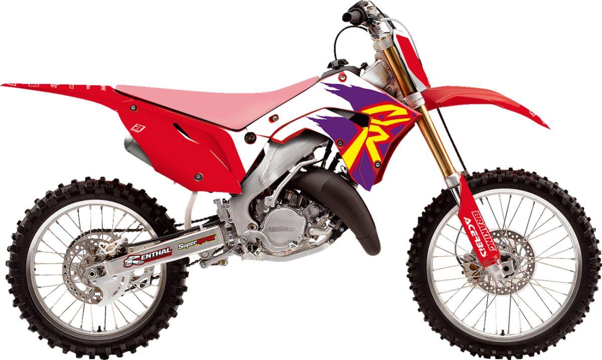 2147AA - Blackbird Retro Graphics Kit For Honda CR125 2002-2007 - Red/White/Yellow