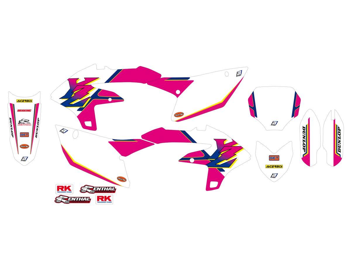 2252AA - Blackbird Retro Graphics Kit For Yamaha YZF450 2023-2026 - Pink/White