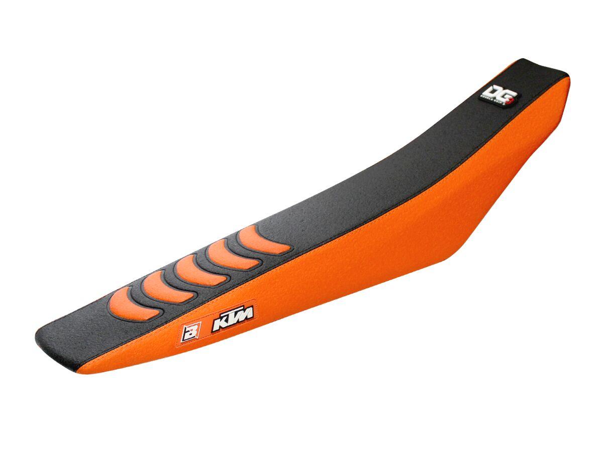 1529H - Blackbird Double Grip 3 Seat Cover For KTM SX125 2023 - Black/Orange