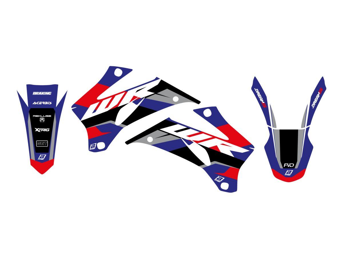 Blackbird Black/Blue/Red/Silver 2234Ab - Bird Dream 5 Graphic Kit For Yamaha Wrf250 2007-2014