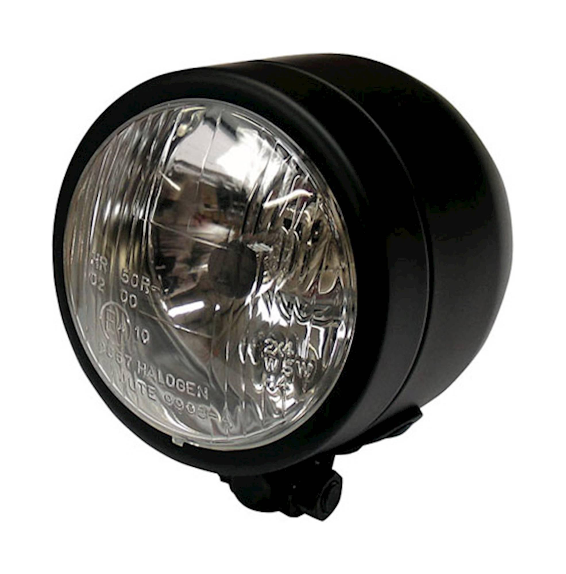 Bike It Black Universal Single Round Dominator Bottom Mount Headlight - Matt