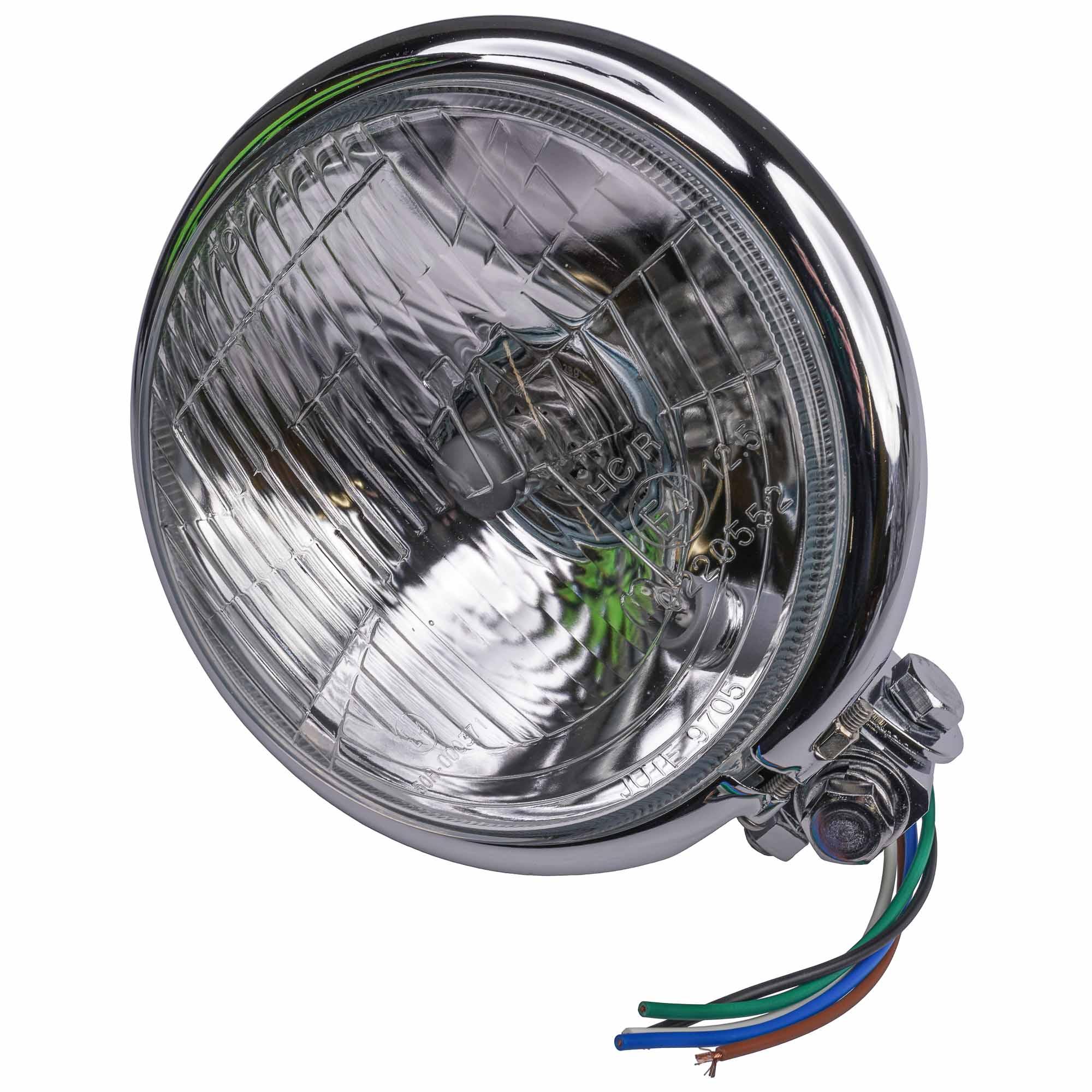 Bike It Light Universal Bates Style 5 3/4" Bottom Mount E-Marked Right Dip Head - Chrome