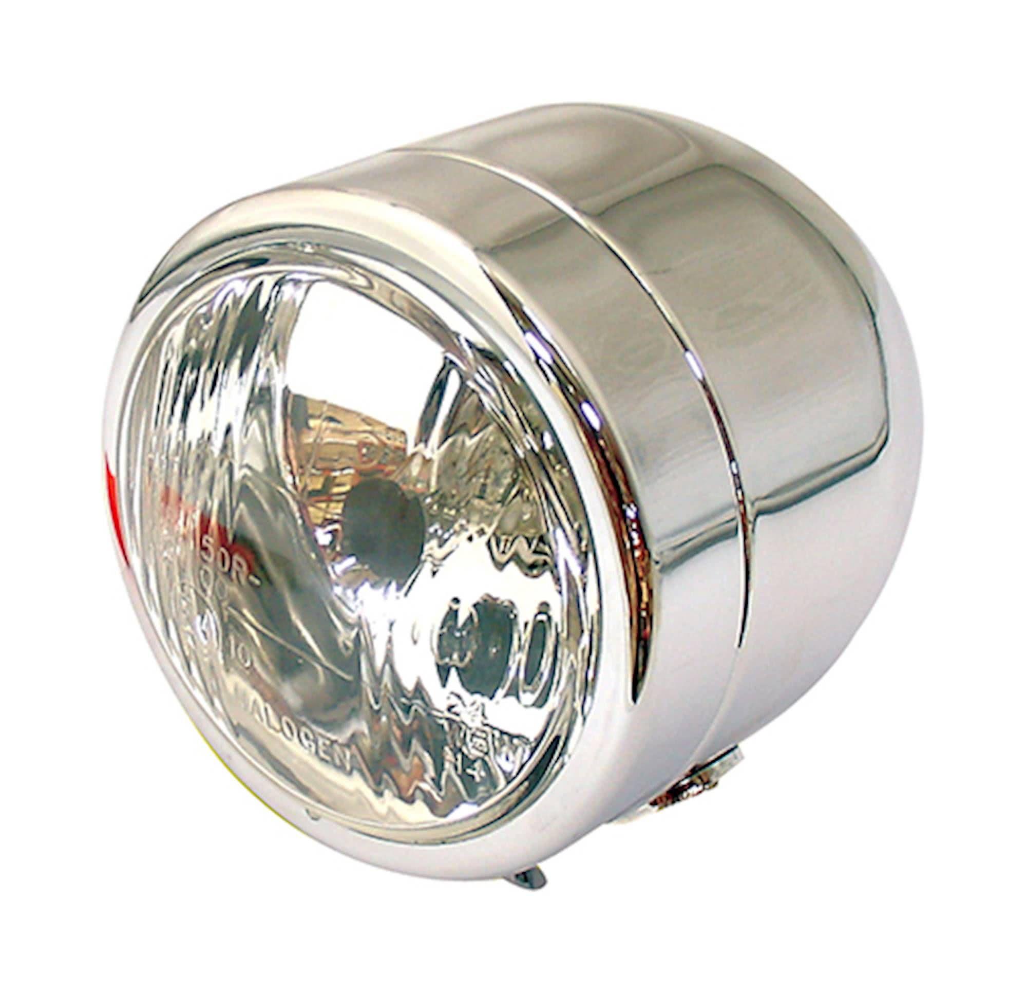 Bike It Light Universal Single Round Dominator Bottom Mount E-Marked Halogen Head - Chrome