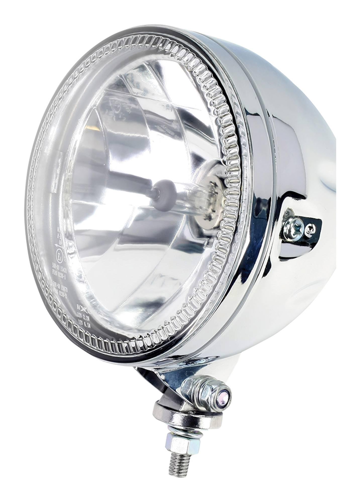 Bike It Universal 5 3/4" Halo Side Mount High H4 12V 60/55W Headlight - Chrome