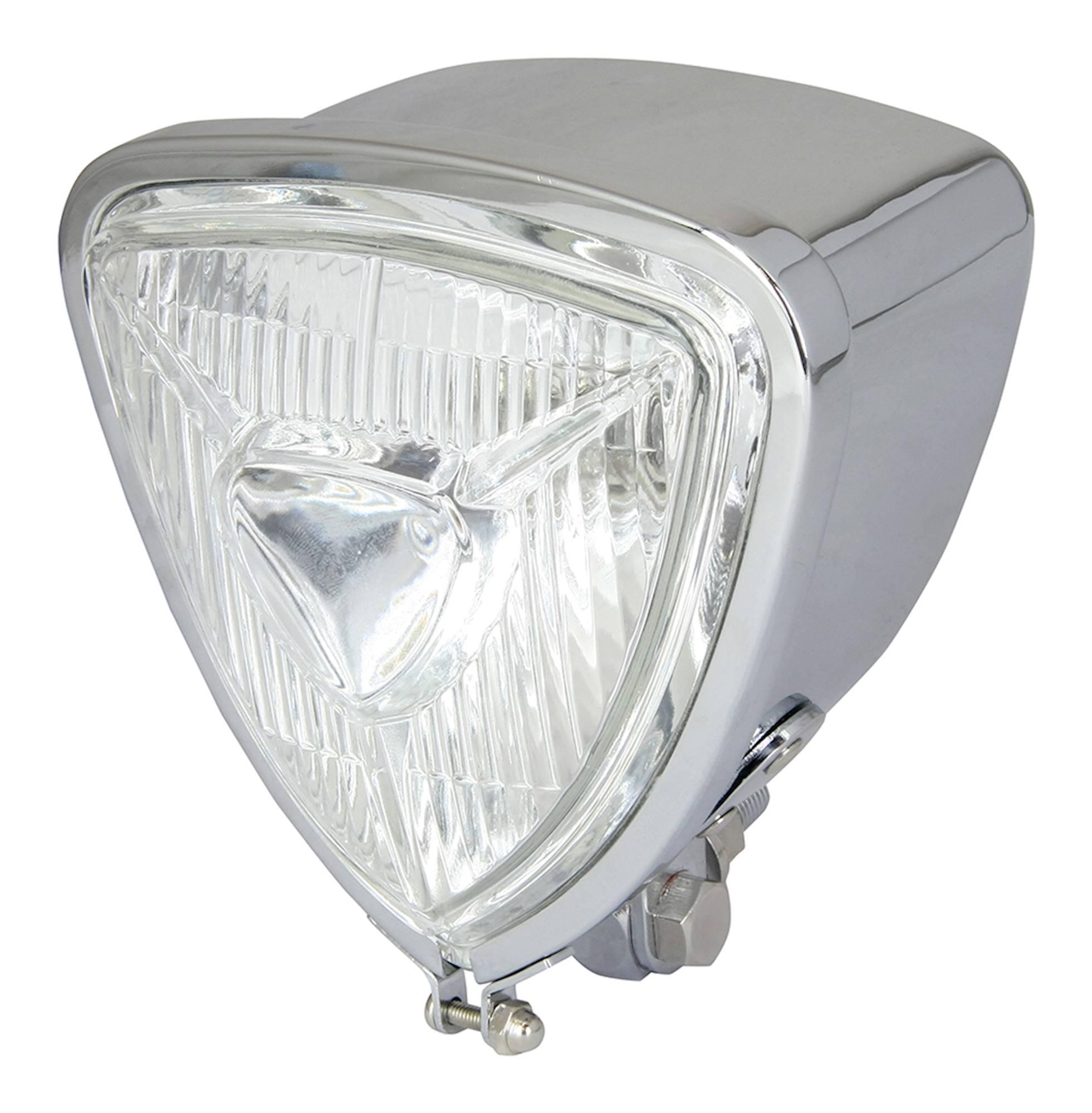 Bike It Light Universal Triangle H6 12V 35/35W Centre Dip Head - Chrome