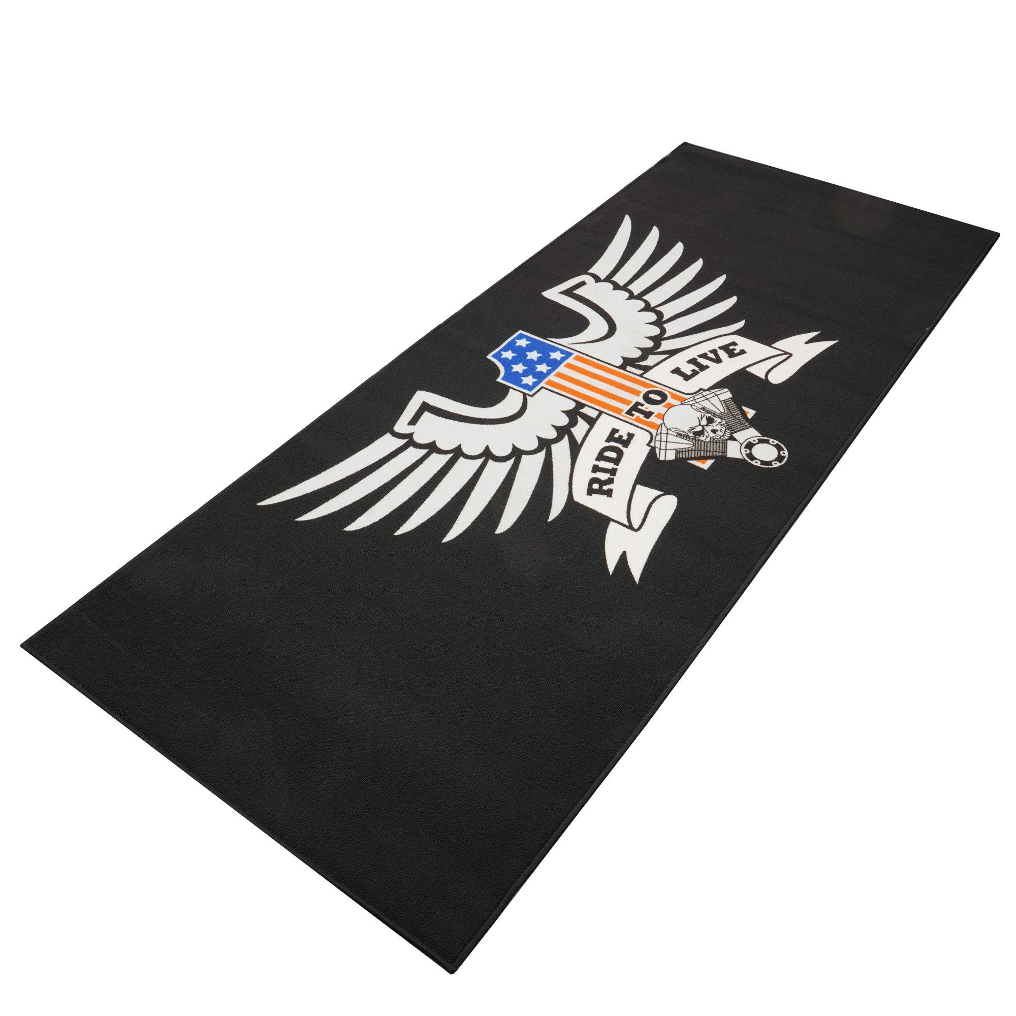 GRGMAT90 - BikeTek Custom Garage Mat - Ride To Live 250x100cm