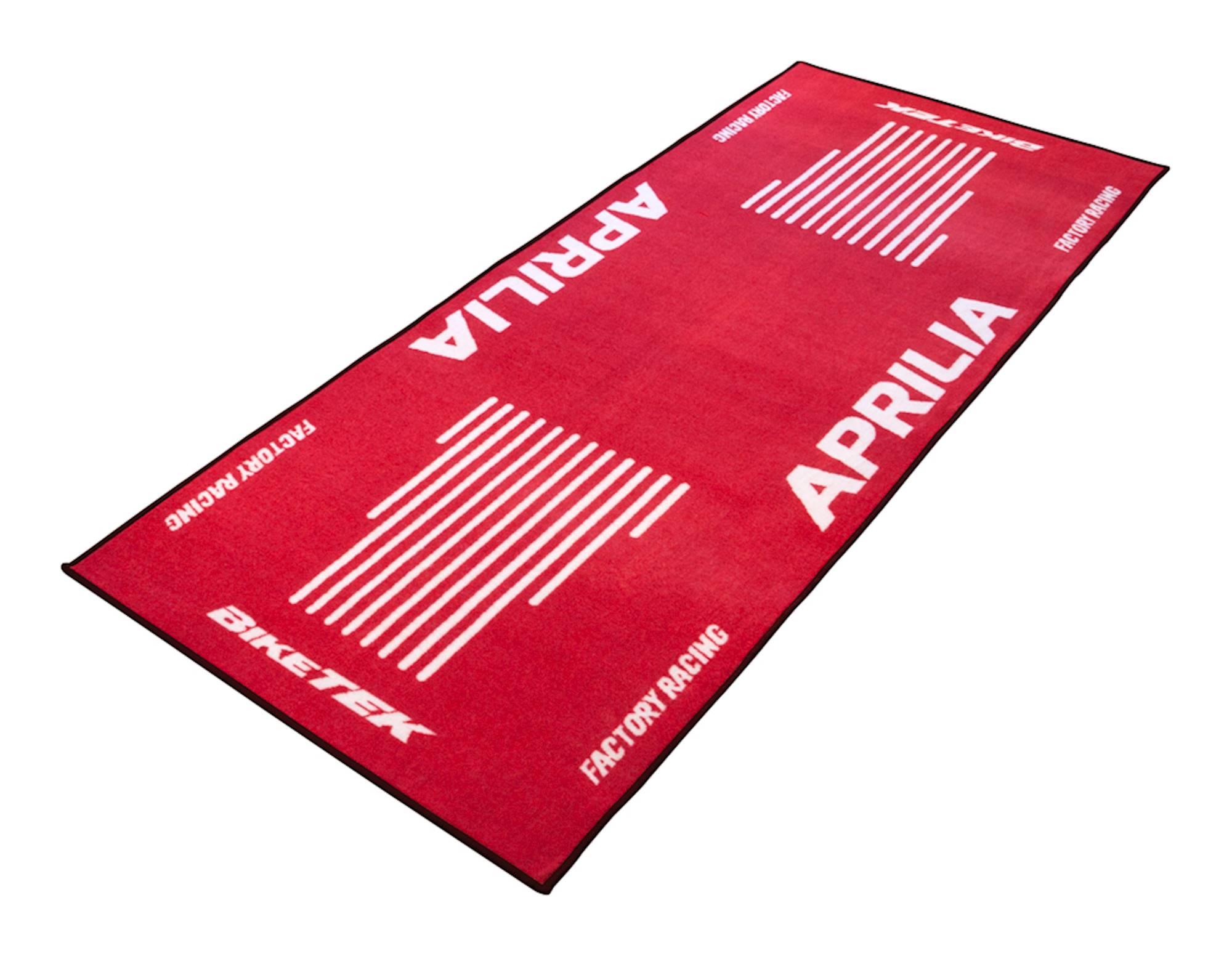 Biketek Red Grgmat49 - Series 3 Aprilia Logo Garage Mat 190 X 80Cm