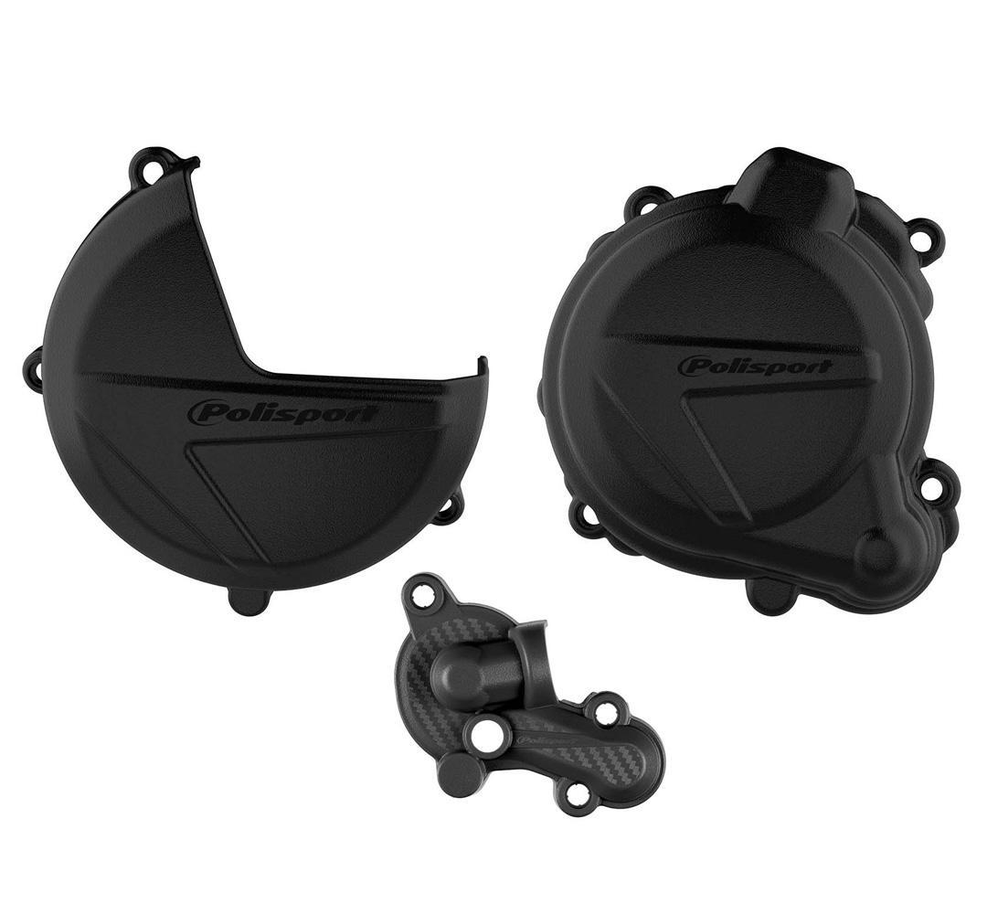 90998 - Polisport Clutch & Ignition Cover Protectors For Beta RR 250/300 & X-Trainer 300 2013-2017 Black