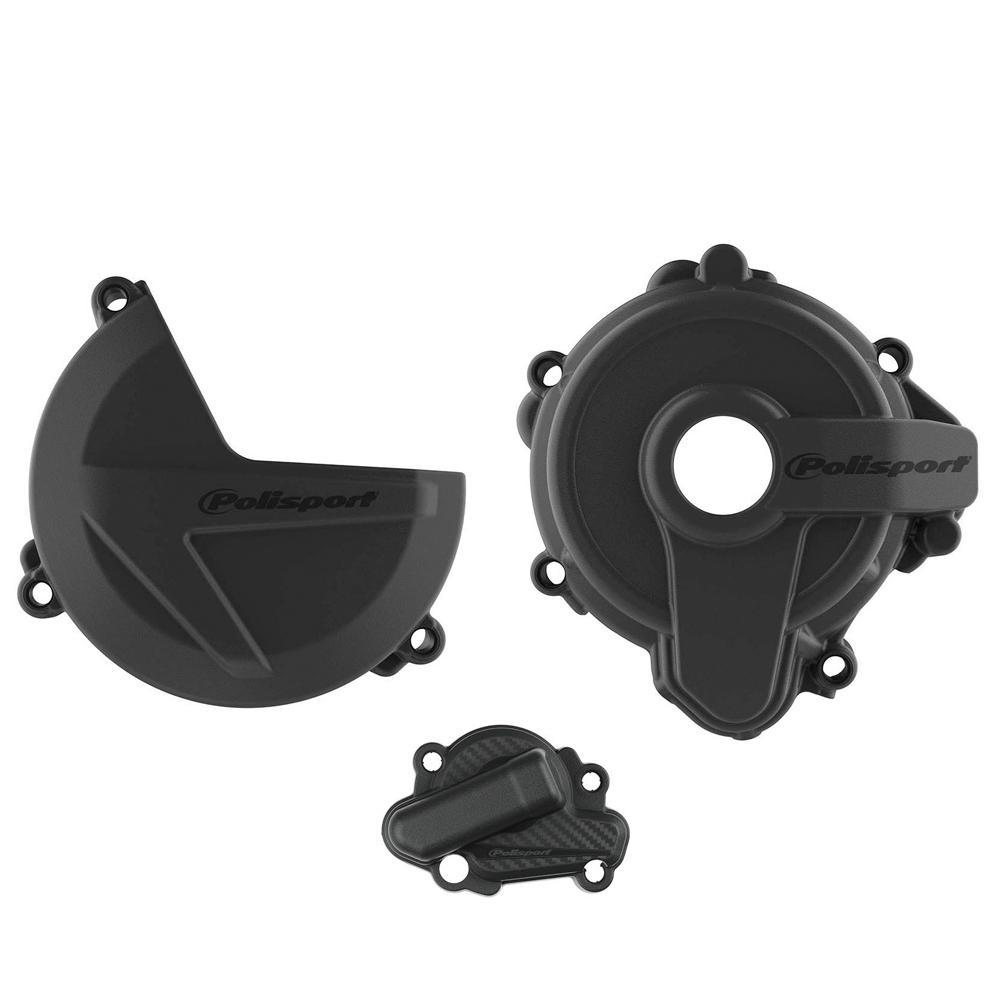 Polisport Black 91004 - Clutch & Ignition Cover Protectors For Sherco Se 250/300 2014-2024