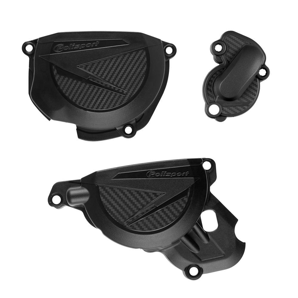 Polisport Black 91582 - Clutch & Ignition Cover Protectors For Beta Rr 350/480 2020-2025