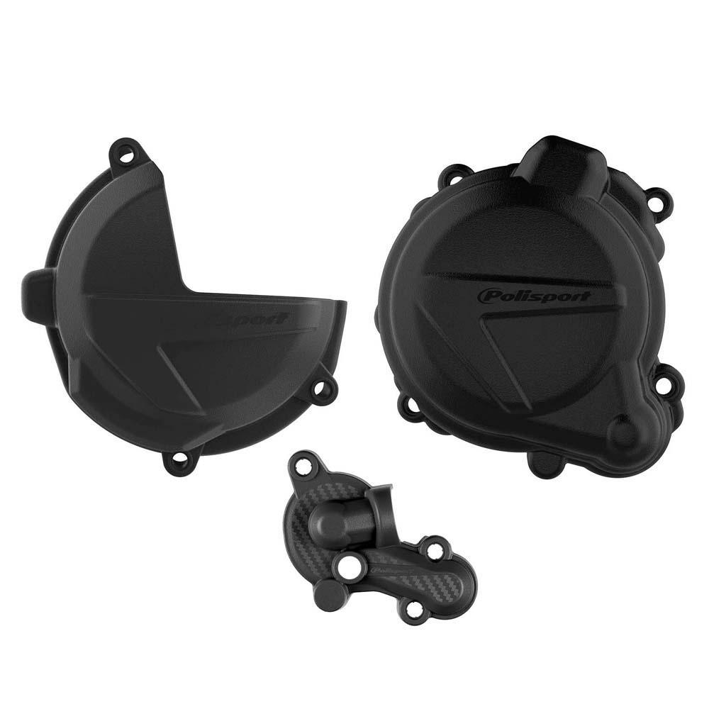 Polisport Black 91000 - Clutch & Ignition Cover Protectors For Beta Rr 250/300 2018-2023