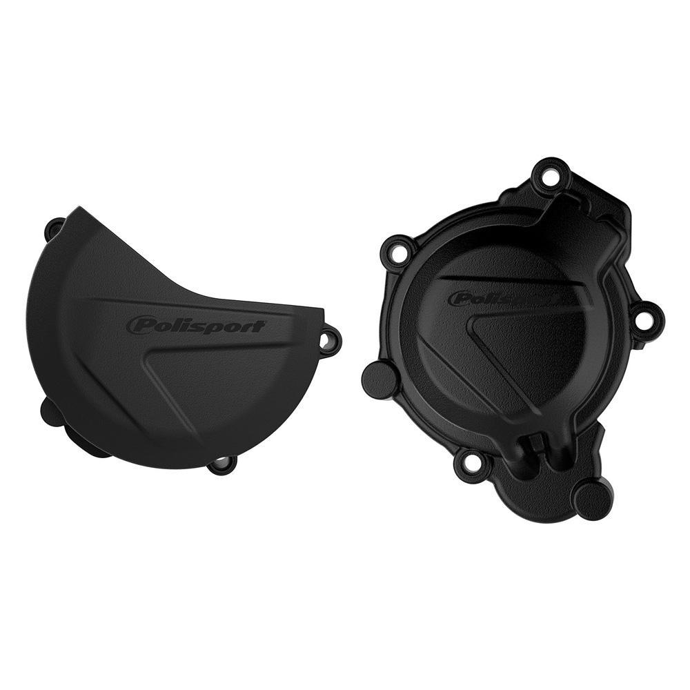 90963 - Polisport Clutch & Ignition Cover Protectors For KTM SX 125/150 2016-2018 Black