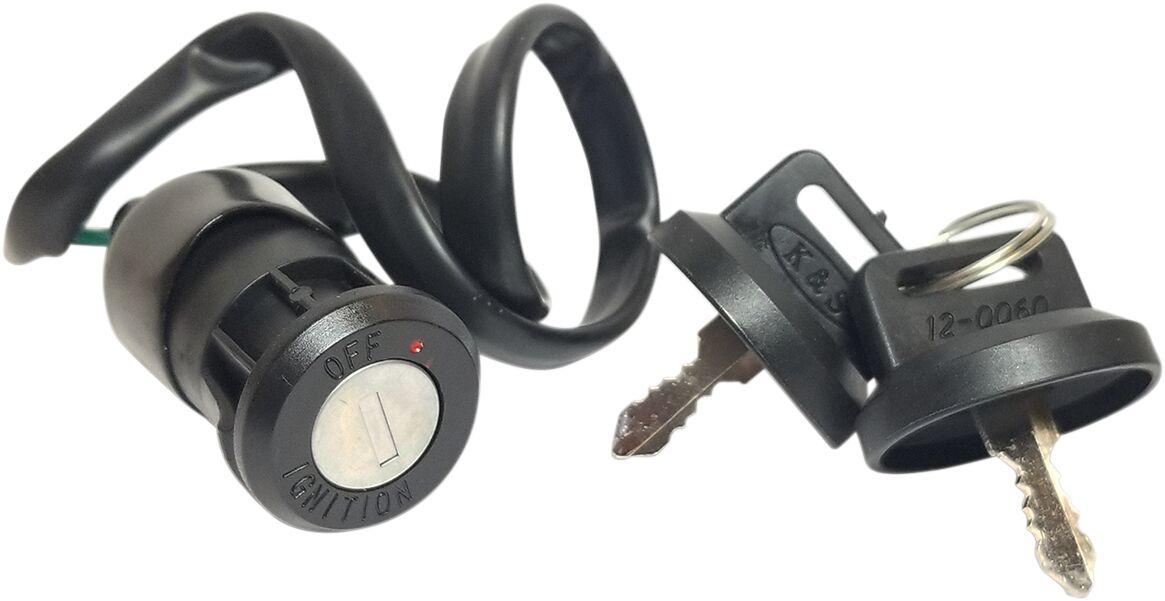12-0060 - K&S Lock & Key Set For Honda CRF50F 2004-2007 - Black