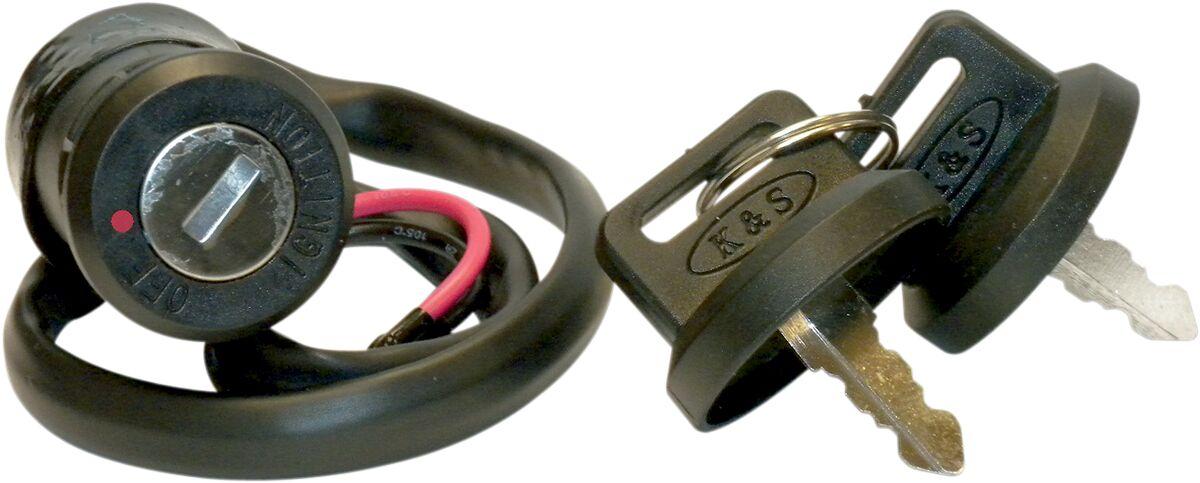 12-0061 - K&S Lock & Key Set For Honda CRF50F 2004-2007 - Black