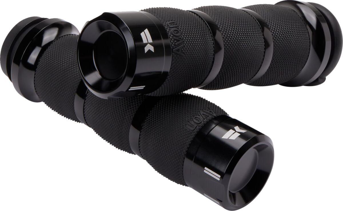 500190 - Khrome Werks Klassic 3-Ring Grips For Harley Davidson FLFBS 1868 2024 - Black