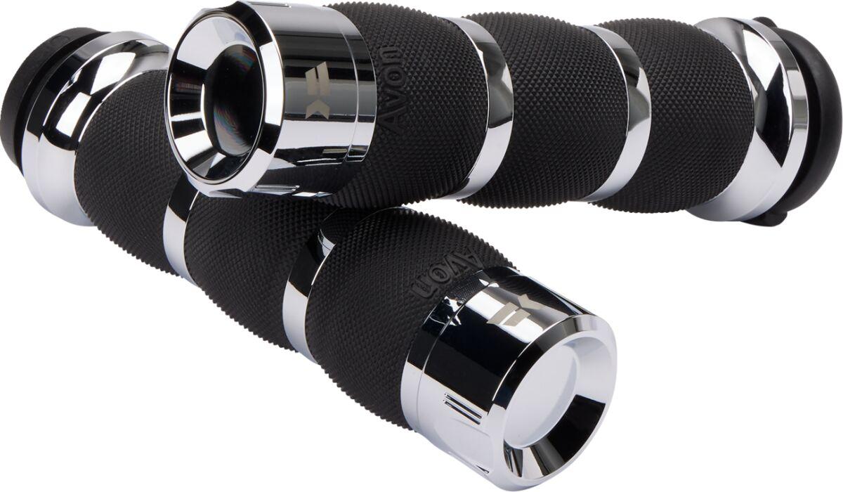 500195 - Khrome Werks Klassic 3-Ring Grips For Harley Davidson FLFBS 1868 2024 - Chrome