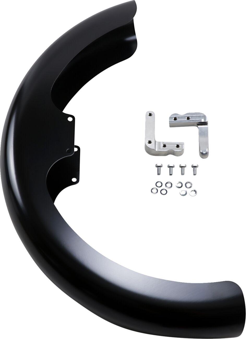 KWF-03-0009 - Klock Werks Hugger Front Fender With Mounting Blocks For Harley Davidson FXBB 1750 2018-2020 48.3 cm (19") 339.725 mm (13.375") - Black