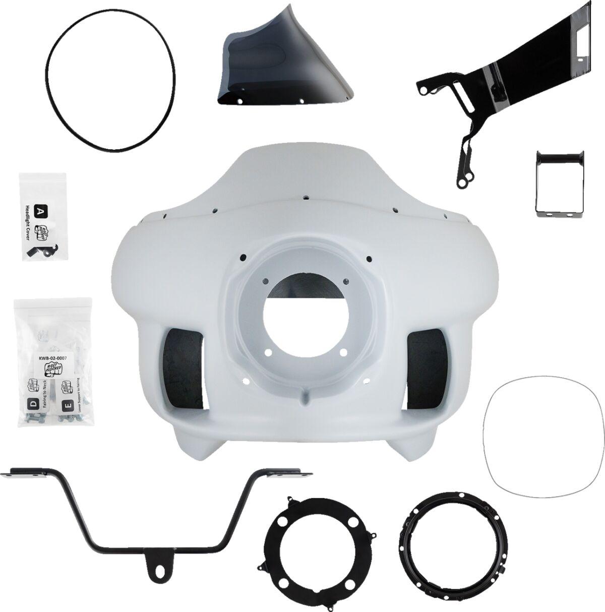 KWB-02-0001 - Klock Werks FXRP-Style Fairing Kit For Harley Davidson FXBB 1750 2018-2020 - Black/Powder-Primed/White