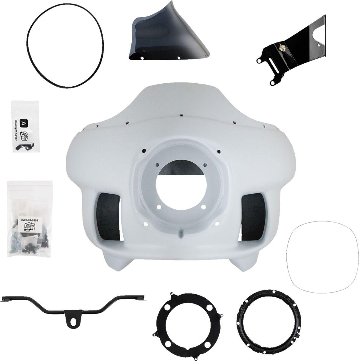 KWB-03-0300 - Klock Werks FXRP-Style Fairing Kit For Harley Davidson FXR1340 1986-1994 - Black/Powder-Primed/White