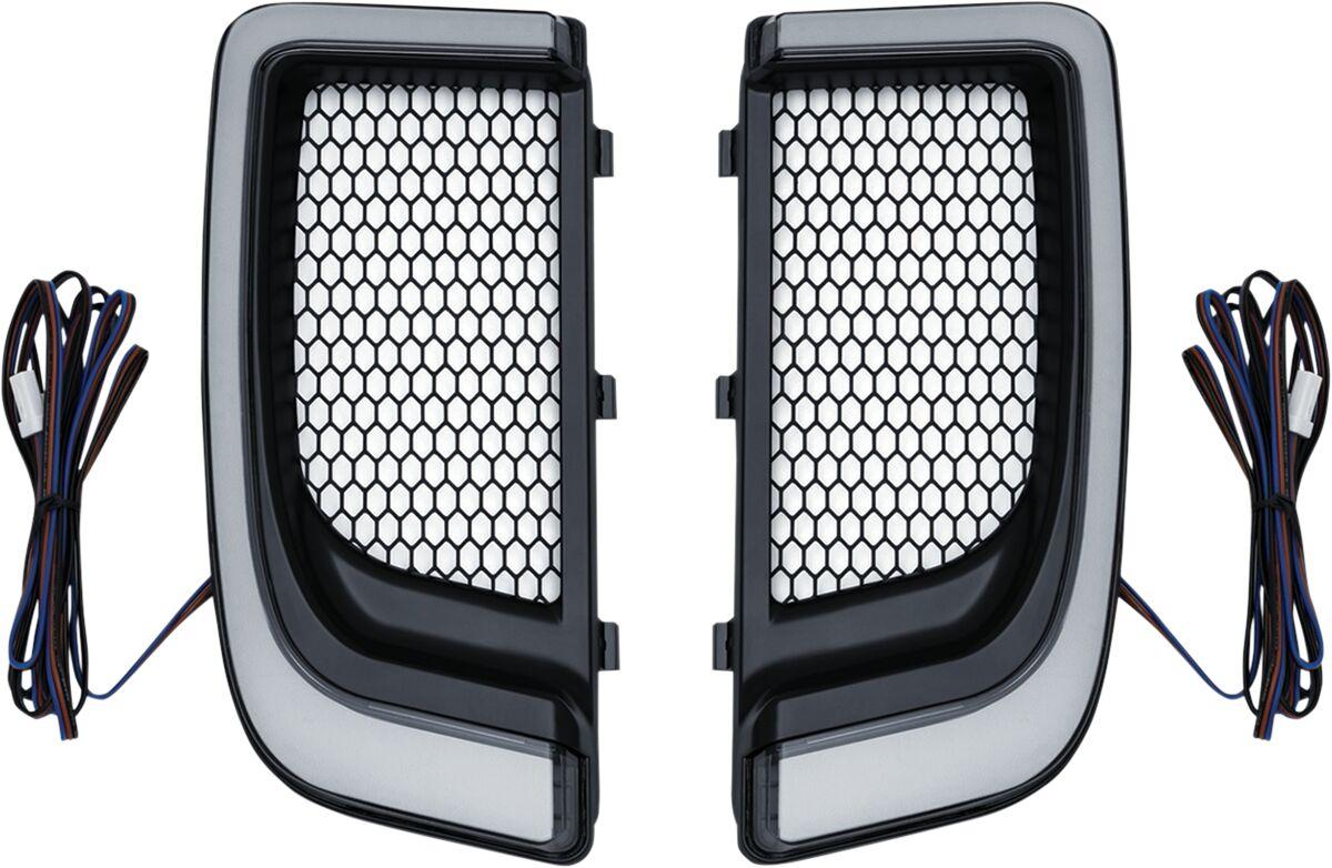 Kuryakyn Black Kur5064 - Tracer Led Fairing Lower Grill Inserts For Harley Davidson Flhtcu 1690 2014 /Clear