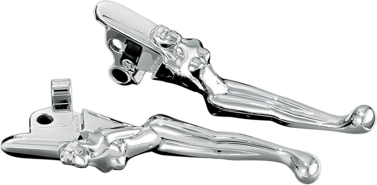 KUR1049 - Kuryakyn Silhouette Lever Set For Harley Davidson FLD 1690 2012 - Chrome