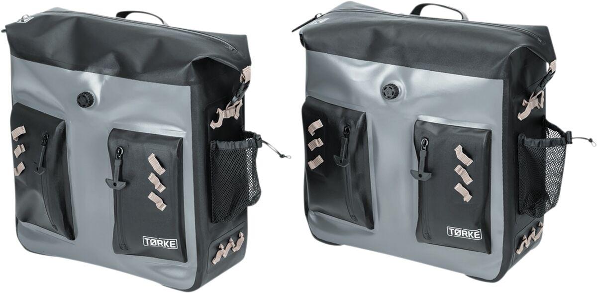 KUR5174 - Kuryakyn TØRKE 24L Universal Saddlebag Set - Black/Grey