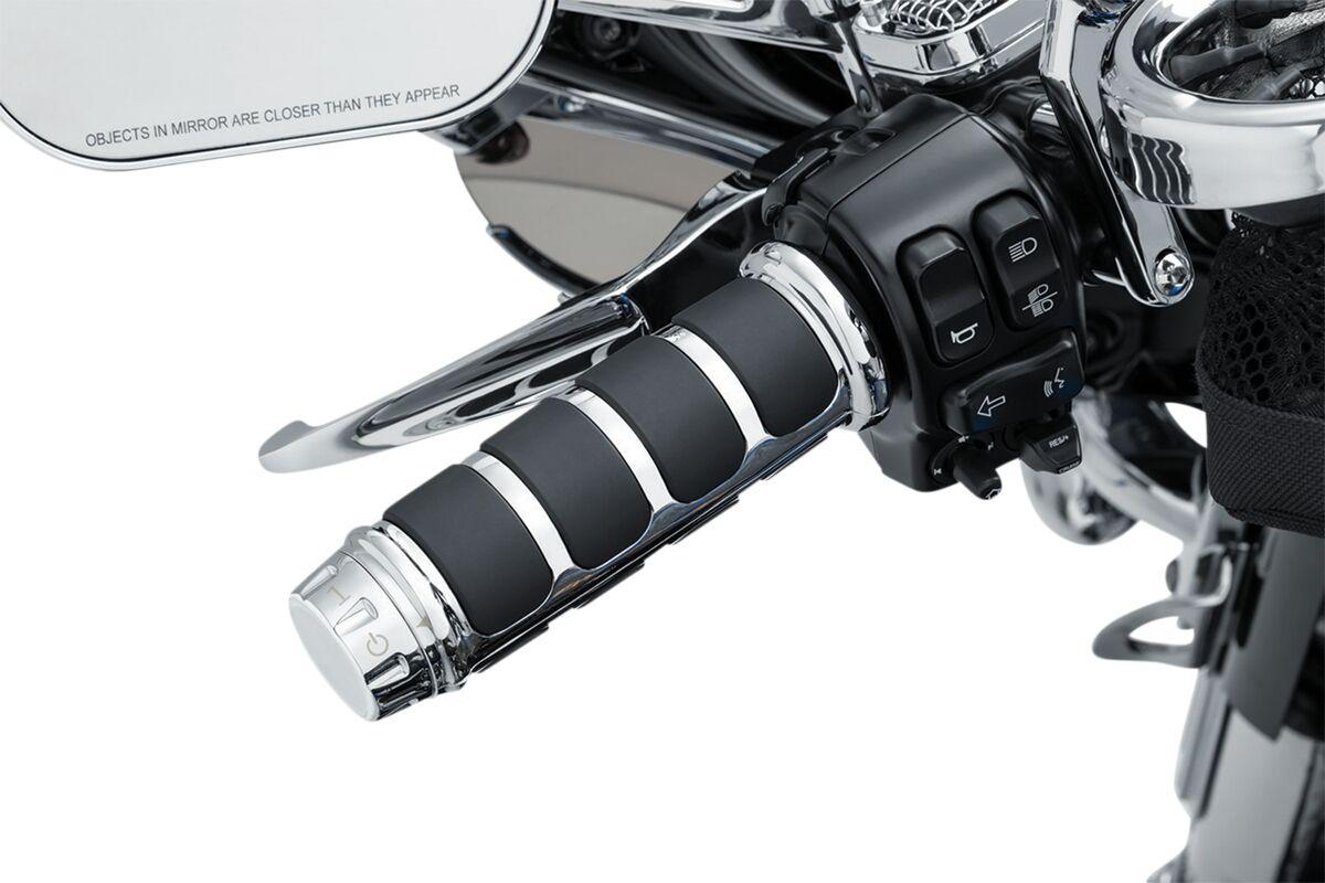 KUR6780 - Kuryakyn Three Piece ISO Grips For 1" Bars For Harley Davidson FLDE 1750 2019 - Black/Chrome