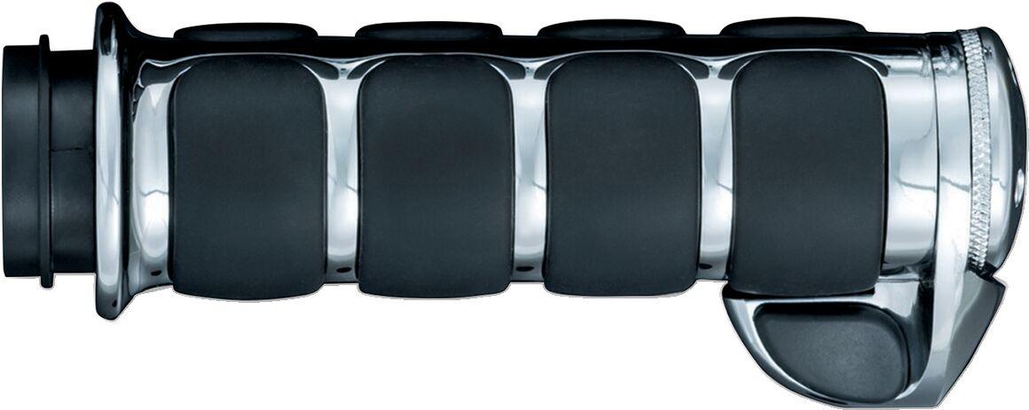 KUR6228 - Kuryakyn Premium ISO Grips For 1" Bars For Harley Davidson FLDE 1750 2018 - Black/Chrome