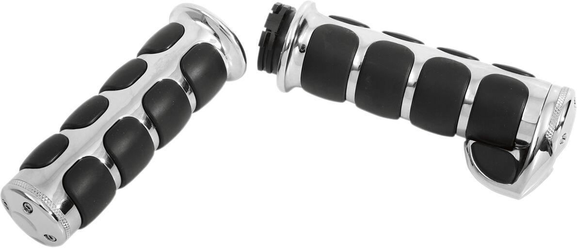 KUR6212 - Kuryakyn ISO-Grips for Harley For Harley Davidson FLD 1690 2012-2013 - Black/Chrome