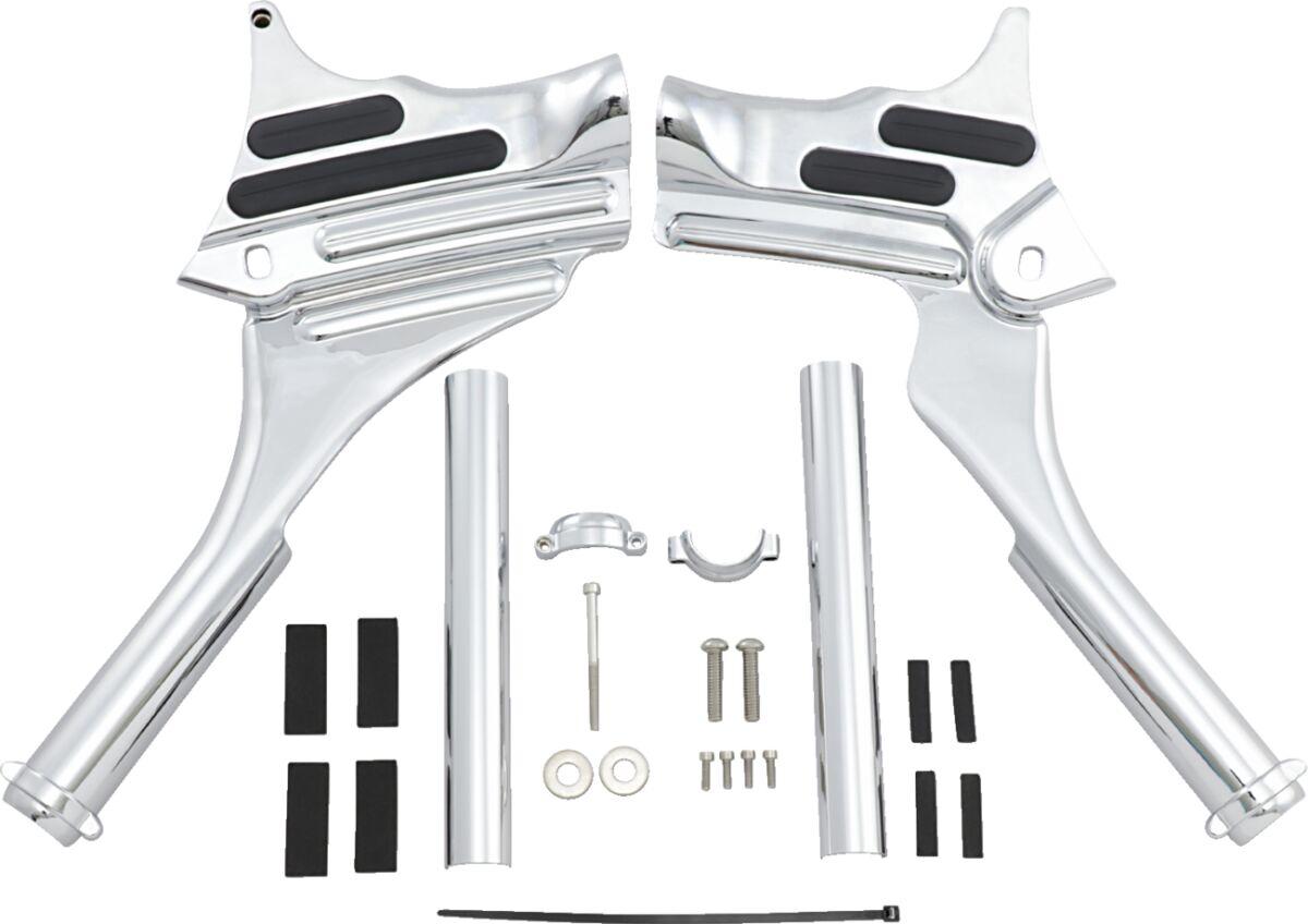 Kuryakyn Chrome Kur7866 - Deluxe Neck Cover Kit For Harley Davidson Flhr 1340 1998