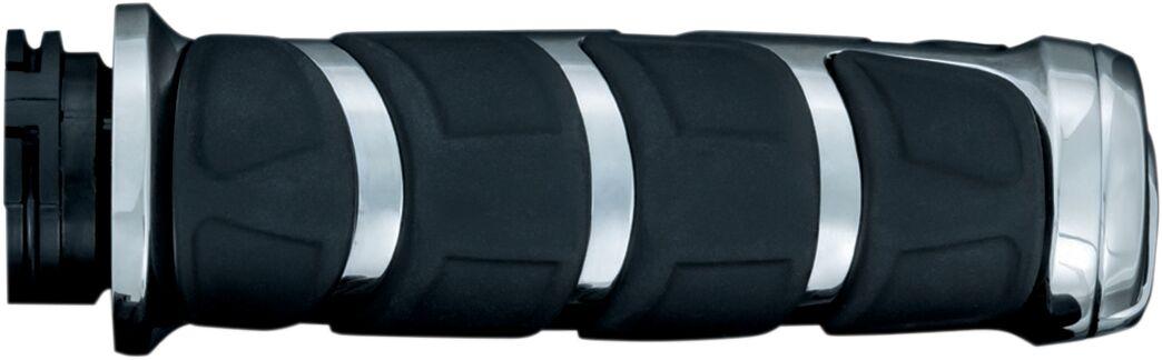KUR6352 - Kuryakyn Kinetic Grips For Harley Davidson FLDE 1750 2018-2020 - Black/Chrome