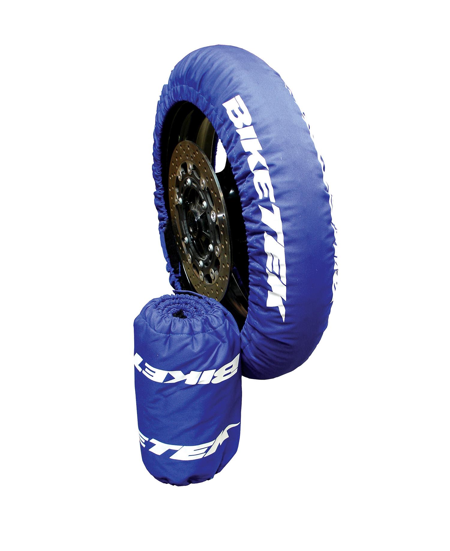 TYRW07 - BikeTek Tyre Warmer Set For Front 90/70-17" & Rear 125/55-17" With UK 3 Pin Plug - Blue