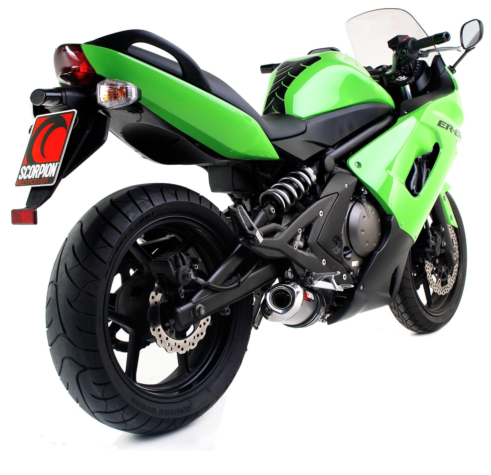 EKA74SEO - Scorpion Factory Stainless Oval Exhaust - Kawasaki ER6 F/N/ VERSYS 2006 - 2011