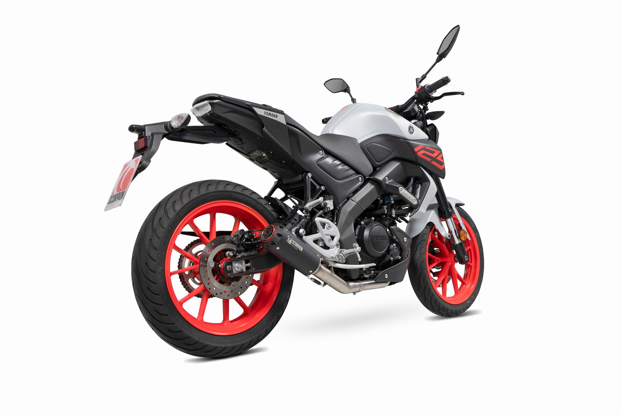 Scorpion Exhausts Red/Black Pya119sysbcer - Scorpion Power Full System Ceramic Exhaust - Yamaha Mt-125 (Euro 5) 2021 - 2023